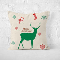 HKM-250131 Christmas-themed Linen Pillowcases for Living Room, Bedroom, and Children's Room - Multiple Colors Available