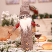 HKM-250195 Handless Faceless Doll Bottle Cover for Holiday Decor - Red, Green, Gray