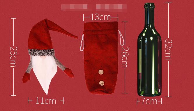 HKM-250195 Handless Faceless Doll Bottle Cover for Holiday Decor - Red, Green, Gray