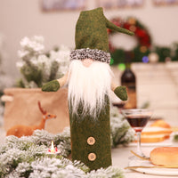 HKM-250195 Handless Faceless Doll Bottle Cover for Holiday Decor - Red, Green, Gray