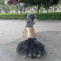 HKM-250259 Princess Style Sequin Embroidered Skirt for Female Dogs - Gold, Red, Pink, Sizes S-XL