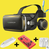 HKM-250323 Virtual Reality Headset with 3D Stereo Headphones for Smartphones 4.7-6.0 inches, Adjustable Pupil/Distance, Includes Bluetooth Remote Controller