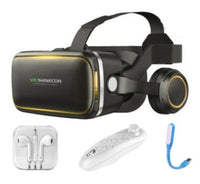 HKM-250323 Virtual Reality Headset with 3D Stereo Headphones for Smartphones 4.7-6.0 inches, Adjustable Pupil/Distance, Includes Bluetooth Remote Controller