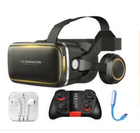 HKM-250323 Virtual Reality Headset with 3D Stereo Headphones for Smartphones 4.7-6.0 inches, Adjustable Pupil/Distance, Includes Bluetooth Remote Controller