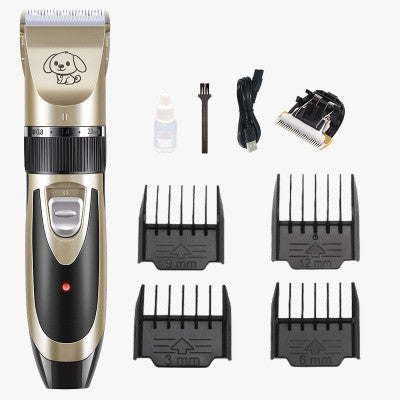HKM-250515 Electric Dog Hair Trimmer with Ceramic Titanium Blade - Rechargeable, 60-Minute Runtime, Includes Limit Combs and Accessories