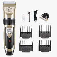 HKM-250515 Electric Dog Hair Trimmer with Ceramic Titanium Blade - Rechargeable, 60-Minute Runtime, Includes Limit Combs and Accessories