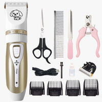 HKM-250515 Electric Dog Hair Trimmer with Ceramic Titanium Blade - Rechargeable, 60-Minute Runtime, Includes Limit Combs and Accessories
