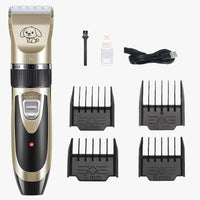 HKM-250515 Electric Dog Hair Trimmer with Ceramic Titanium Blade - Rechargeable, 60-Minute Runtime, Includes Limit Combs and Accessories