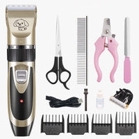 HKM-250515 Electric Dog Hair Trimmer with Ceramic Titanium Blade - Rechargeable, 60-Minute Runtime, Includes Limit Combs and Accessories