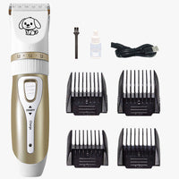 HKM-250515 Electric Dog Hair Trimmer with Ceramic Titanium Blade - Rechargeable, 60-Minute Runtime, Includes Limit Combs and Accessories