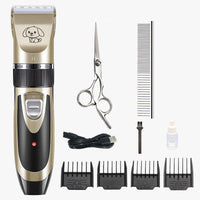 HKM-250515 Electric Dog Hair Trimmer with Ceramic Titanium Blade - Rechargeable, 60-Minute Runtime, Includes Limit Combs and Accessories