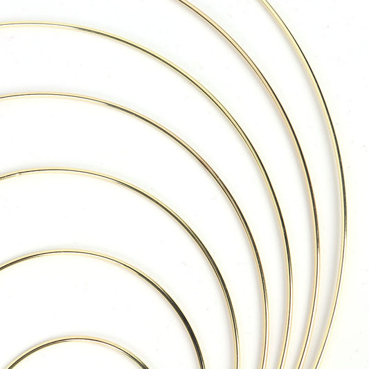 HKM-250515 Golden Floral Metal Dream Catcher Wind Chimes - Circles in Various Sizes