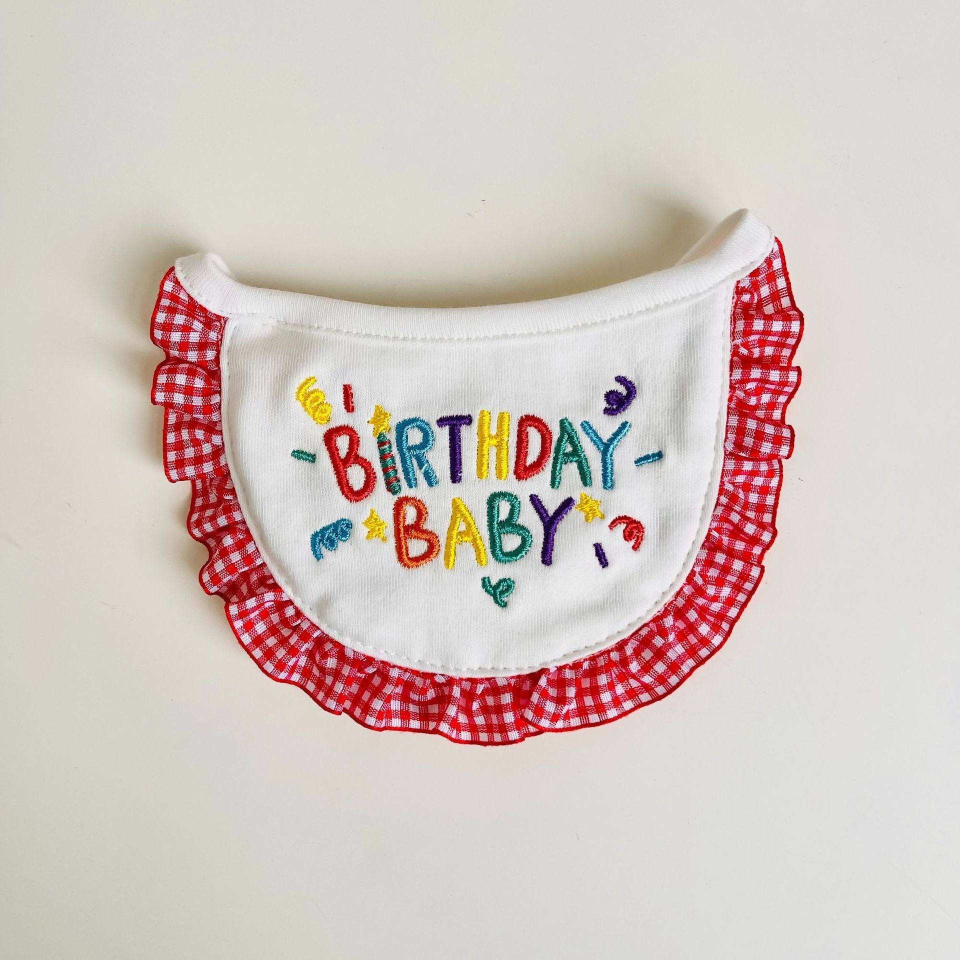 HKM-250579 Cotton Cat Dog Bib in Red, Yellow, Pink Lace Designs - Adjustable Sizes Available