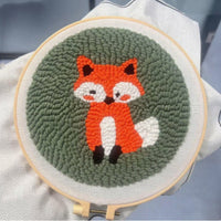 HKM-250579 Cute Cartoon Embroidery Craft Suit for Beginners - Turtle, Sheep, Horse, Fox, Butterfly, Mermaid Designs