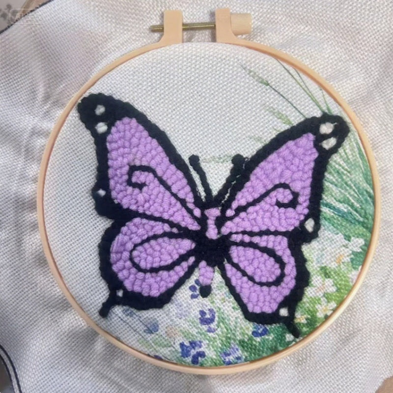 KTX-250579 Cute Cartoon Embroidery Craft Suit for Beginners - Turtle, Sheep, Horse, Fox, Butterfly, Mermaid Designs