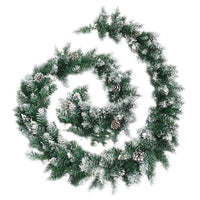 HKM-250707 LED Christmas Garland Decoration - 2.7m Green PVC, Ideal for Railing, Ceiling, Fireplace, and Windows