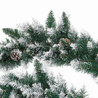 HKM-250707 LED Christmas Garland Decoration - 2.7m Green PVC, Ideal for Railing, Ceiling, Fireplace, and Windows