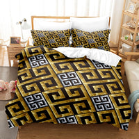 HKM-250899 Striped Brushed Chemical Fiber Bed Set - Modern Simplicity Available in Multiple Sizes