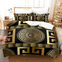 HKM-250899 Striped Brushed Chemical Fiber Bed Set - Modern Simplicity Available in Multiple Sizes