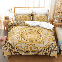 HKM-250899 Striped Brushed Chemical Fiber Bed Set - Modern Simplicity Available in Multiple Sizes