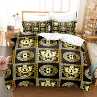 HKM-250899 Striped Brushed Chemical Fiber Bed Set - Modern Simplicity Available in Multiple Sizes
