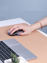 HKM-250963 Large Natural Cork Mouse Pad - Anti-Slip Waterproof Desk Mat for PC and Laptop