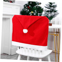HKM-251027 Festive Santa Claus Chair Covers for Holiday Dining - Easy to Install Non-Woven Slipcovers