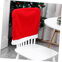 HKM-251027 Festive Santa Claus Chair Covers for Holiday Dining - Easy to Install Non-Woven Slipcovers