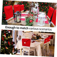 HKM-251027 Festive Santa Claus Chair Covers for Holiday Dining - Easy to Install Non-Woven Slipcovers