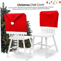 HKM-251027 Festive Santa Claus Chair Covers for Holiday Dining - Easy to Install Non-Woven Slipcovers
