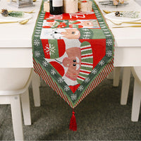 HKM-251347 Christmas Knitted Fabric Table Runner - 180*35 cm Holiday Decor