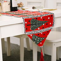 HKM-251347 Christmas Knitted Fabric Table Runner - 180*35 cm Holiday Decor