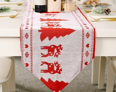 HKM-251347 Christmas Knitted Fabric Table Runner - 180*35 cm Holiday Decor