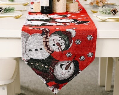 HKM-251347 Christmas Knitted Fabric Table Runner - 180*35 cm Holiday Decor