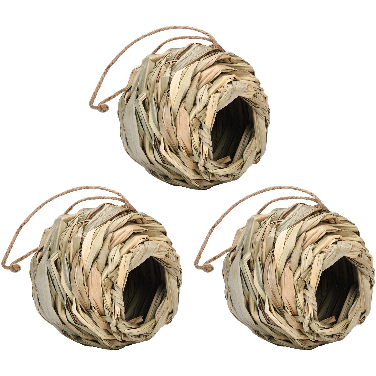 HKM-251667 Outdoor Grass Bird Nest - Spherical Round Mouth Design, Small Size 12cm & 14cm