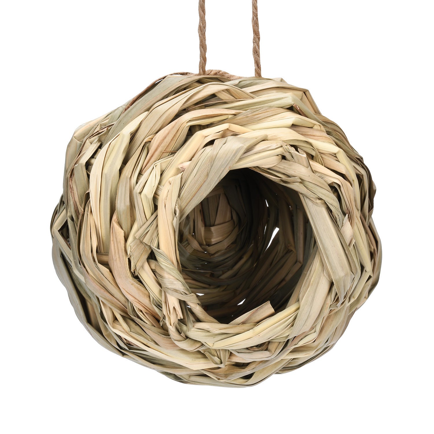 HKM-251667 Outdoor Grass Bird Nest - Spherical Round Mouth Design, Small Size 12cm & 14cm