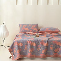 HKM-251731 Cotton Gauze Three-Layer Bedspread and Pillowcase Set - Light and Breathable Bedding Options