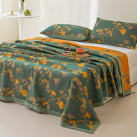 HKM-251731 Cotton Gauze Three-Layer Bedspread and Pillowcase Set - Light and Breathable Bedding Options