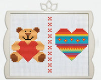 HKM-251731 Eco-Friendly Cross Stitch Kit with Frame - 17x14cm Cotton Thread Design