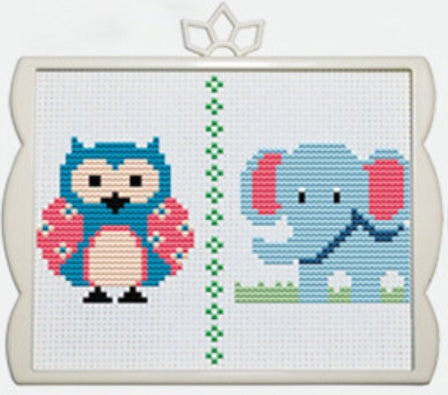 HKM-251731 Eco-Friendly Cross Stitch Kit with Frame - 17x14cm Cotton Thread Design