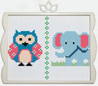 HKM-251731 Eco-Friendly Cross Stitch Kit with Frame - 17x14cm Cotton Thread Design