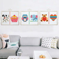HKM-251731 Eco-Friendly Cross Stitch Kit with Frame - 17x14cm Cotton Thread Design