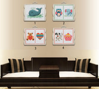 HKM-251731 Eco-Friendly Cross Stitch Kit with Frame - 17x14cm Cotton Thread Design