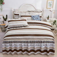 HKM-251731 Lace Bed Skirt in Thickened Brushed Polyester Cotton with Floral Print