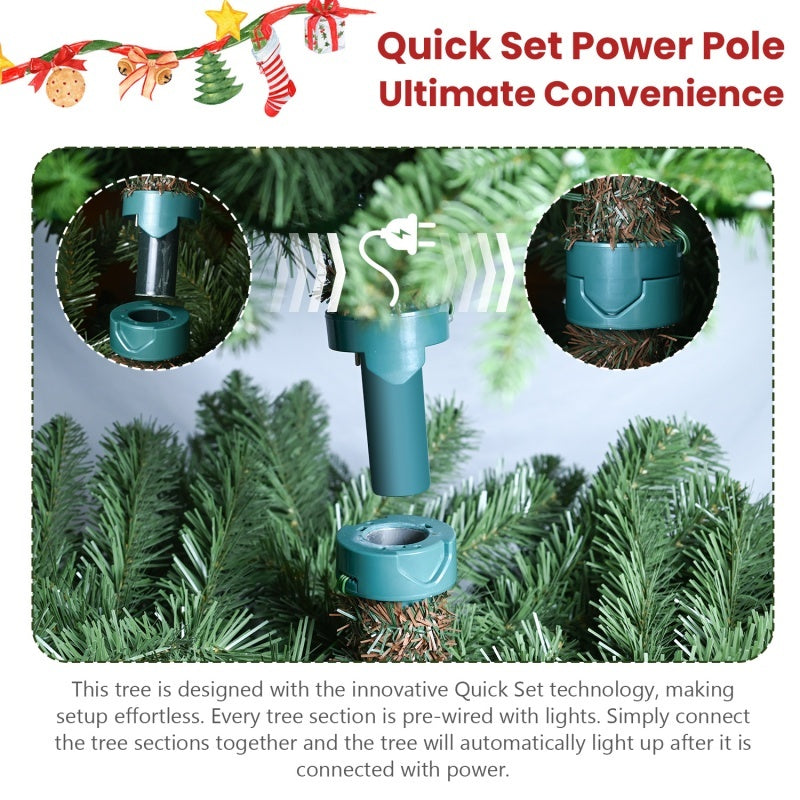 HKM-251859 7ft Mixed PE/PVC Christmas Tree with 2126 Tips and 340 RGB LED Lights