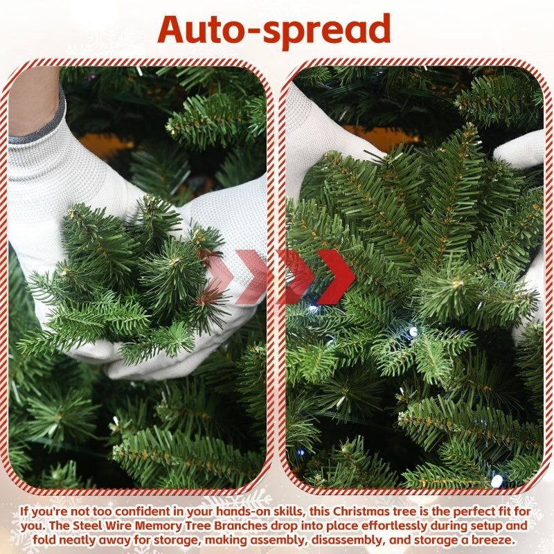 HKM-251859 7ft Mixed PE/PVC Christmas Tree with 2126 Tips and 340 RGB LED Lights