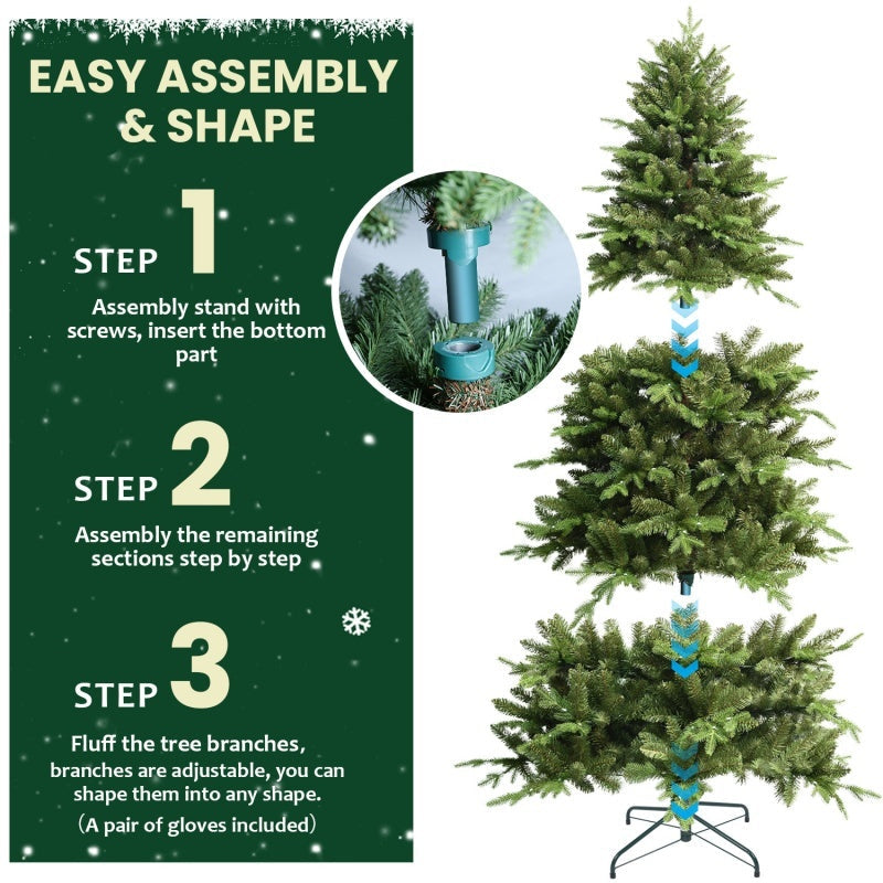 HKM-251859 7ft Mixed PE/PVC Christmas Tree with 2126 Tips and 340 RGB LED Lights