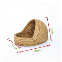 HKM-251923 Natural Hand-Woven Grass Nest for Small Animals - Cozy Straw and Corn Husk Design