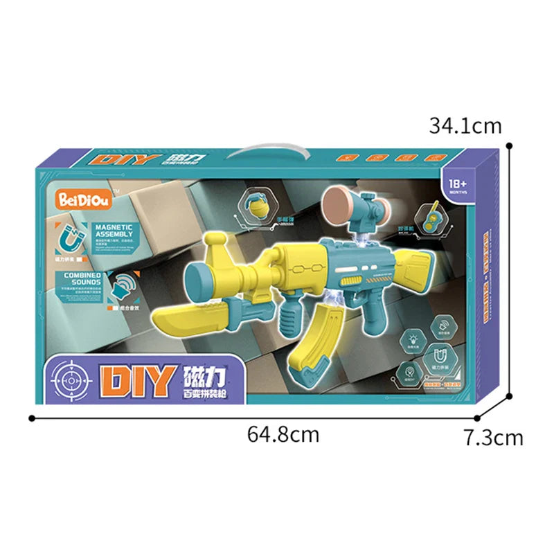 KTX-251987 DIY Magnetic Building Toy Set for Kids - Electronic Assembly Toy with Light and Sound, Ages 2-4