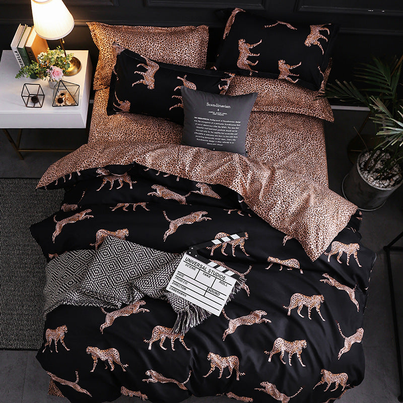 HKM-252051 Three-Piece Cartoon Floral Bedding Set in Aloe Cotton with Pillowcases